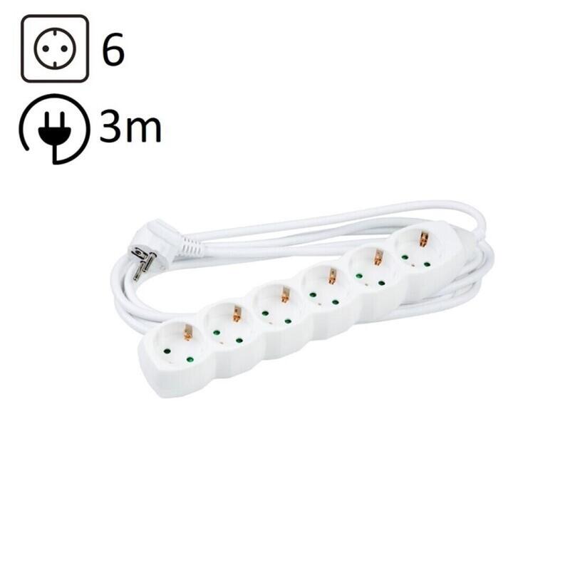 Technik Power Strip Power 6 Plugs 3,0M 16A White