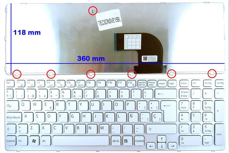 Keyboard White Laptop Sony Vaio SVE15 SVE17 Series