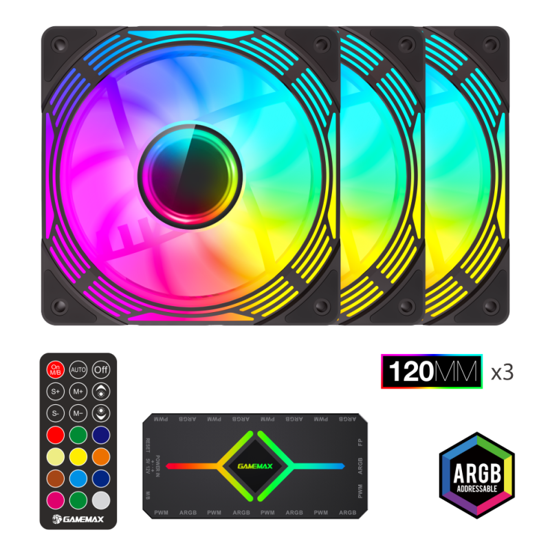 Gamemax Fan PC Case Fan KF300 Bk Black