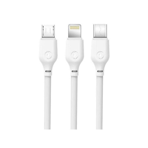 Xo Cable Charging Fast 3 1 - Micro, Type-c And Lightning a USB - 1M - Colour White — image 1